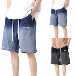 Men's Shorts Summer Denim Loose Fashion Casual Gradient Colour Capris