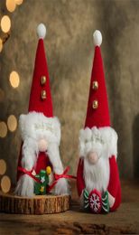 Christmas Gnome with Bells Handmade Plush Faceless Doll Swedish Figurines Ornaments Kid Gift Tier Tray Decor dd7221354284