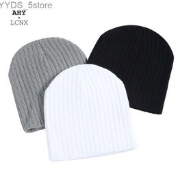 Beanie/Skull Caps Solid Color Crimping Skullies Beanies Keep Warm Unisex Hip Hop Black White Gray Winter Korean Men Beanie Women Knitted Hat YQ231108