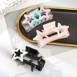 Transparent Star Clamps Black Rectangle Hair Claws For Women Ponytail Hair Crabs Claw Headwear Hair Accessories