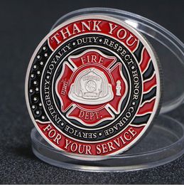 Arts and Crafts Fireman's helmet commemorative coin City Guardian Honorary badge Silver coin