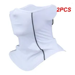 Bandanas 2PCS Reflective Strip Design Silk Neck Gaiter Outdoor Dust Sunscreen Motorcycle Cycling Half Face Mask