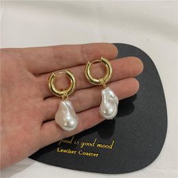 Stud Earrings Creative Women's Classic Round Baroque Imitation Pearl Gold Ear Clip Punk Jewelry