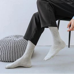 Men's Socks Autumn Winter Long Warm Cotton Sock Fashion Solid Colour Casual Elastic Tube Knee-high Stockings Wholesale