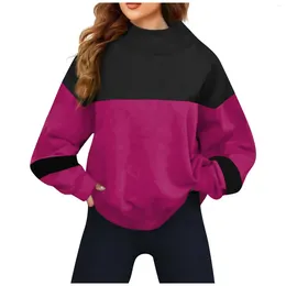 Women's Hoodies Woman 2023 Patchwork Sweatshirt Spring Royal Blue Vintage Cotton Fleece Pulover Crewneck Punk Wild Streetwear Top