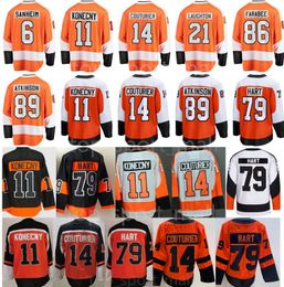 Mens Ice Hockey 11 Konecny Jerseys 89 Cam Atkinson Couturier Carter Hart Travis Sanheim Joel Farabee Scott Laughton Sean Walker Reverse