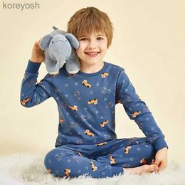 Pajamas Boys Girls Pajamas New Autumn Long Sleeved Children's Clothing Sleepwear Cotton Pyjamas Sets For Kids 2 4 5 6 8 12 14 YearsL231109