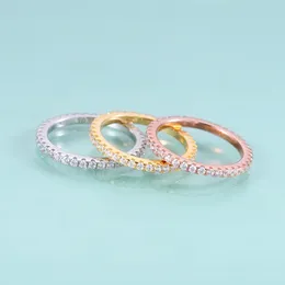 Cluster Rings Gem's Beauty Rose Gold Filled 925 Sterling Silver Zircon Eternity Ring Handmade Wedding Band Fine Jewellery For Women