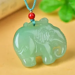 Pendant Necklaces Natural Green Dongling Elephant Vientiane Update Jade Men's And Women's Fashion Jewelry