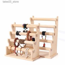 Jewellery Boxes Wood Jewellery Bracelet Storage Chain Display Holder Removable T-Bar Rack Organiser Stand For Desk Q231109
