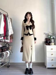 Two Piece Dress Insozkdg Fashion 2 Pieces Outfits Women Temperament Formal Casual Loose Short Cropped Blazer Coat High Waist Skirt Sets