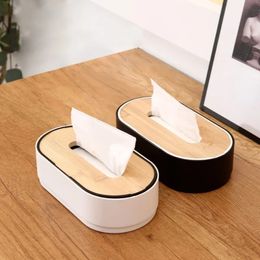 Tissue Boxes Napkins Box with Bamboo Cover Napkin Holder Home Storage Dispenser Case Office Organizer for Toilet Bathroom Bedroom 231108