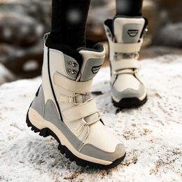 Boots Winter Keep Warm Waterproof Snow Boots Women Outdoor Thick Plush Hiking Boots Woman Wear-Resistant Non-Slip Cotton Padded Shoes 231108