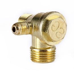 10pcs Air Compressor Cheque Valve Brass Filled Three-way Unidirectional Cheque Valve Connect Pipe Fittings Tube Connector Thread Valve Hoxtb