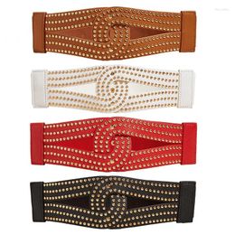 Belts SISHION Fashion Rhinestone Buckle Ladies Elastic Wide Waist Decorative For Women Designer Belt SCM0151