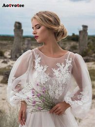 Pretty White Mesh for Women New Elegant Floral Embroidery Vintage Dresses Long Sleeve A Line Casual Dress