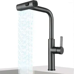 Kitchen Faucets Pull-Out Faucet Stainless Steel 304 Sink 3 Mode Single Lever Control Rainfall Waterfall For Sinks