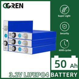 50Ah Lifepo4 3.2V Grade A Rechargeable Battery Pack 3.2V Lithium Iron Phosphate Solar Cell for EV RV Solar Energy Storage System