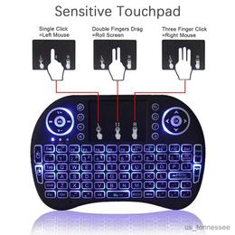 Keyboards Keyboards 2.4G Air mouse with Touchpad keyboard English Spanish Backlit Mini Wireless Keyboard for PC Android TV Box R231109