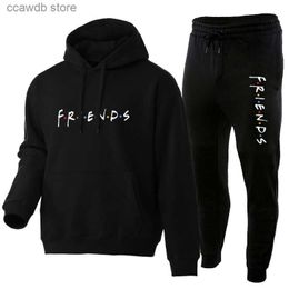 Men's Tracksuits Friends Hoodie men's sports suit autumn winter Plush loose sweater men's leisure suit T231110