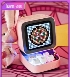 Computer Speakers Divoom DITOO Pixel Bluetooth Wireless Speaker Dark Colourful Mechanical retro computer model Smart Speaker Alarm clock YQ231103