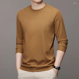 Men's Hoodies Spring And Autumn Fashion Trend Solid Colour Pullover Round Neck Thin Long Sleeve Loose Relaxed Comfortable Sweater Top