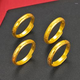 Wedding Rings Korean Style Gold Plated Fashion Great Wall Pattern Women's Jewellery Improvement Flower Ring Does Not Fade For A Long Time