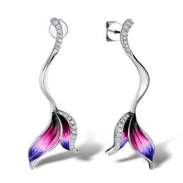 Dangle Earrings & Chandelier Summer Beach Cute Mermaid Princess Fashion For Women Trendy Crystal Ear Pin Gifts Z5M332