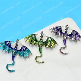 Enamel Fly Dragon Brooch Beautiful Legand Animal Pin 3 Colours Available Winter Jewellery High Quality