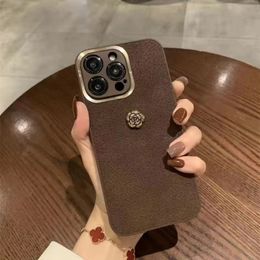 Camellia Designer iPhone 15 Case with lanyard for iphone 11 12 13 14 15 Pro max Cover Leather case best gift for lady