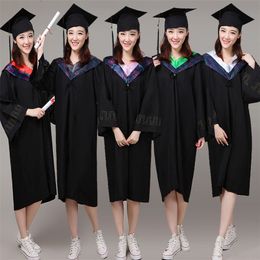 Christening dresses 6 Style University Graduation Gown Student High School Uniforms Class Team Wear Academic Dress for Adult Bachelor RobesHat Set 230408