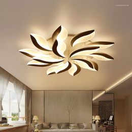 Chandeliers Modern Led Ceiling Chandelier For Living Room Black Lampshade Home Restaurant Decor Bedroom Lamp Fixture With Remote Control