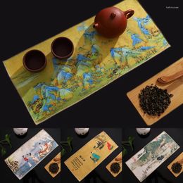 Tea Napkins 18x40cm Chinese Painted Thick Towel Super Absorbent High-end Set Accessories Table Mats Professional