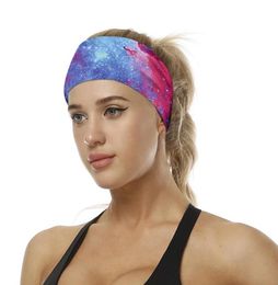 Cycling Starry Sky Digital Print Yoga Sport Sweat Headband Men Sweatband Breathable Headband Yoga Hair Bands Head Sweat Bands5784080