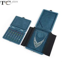 Jewellery Boxes Jewellery Case Loose Diamond Box High-End Suede Chain Box Exhibition Gem Necklace Pendant Box Leather Jewellery Storage Box Q231109