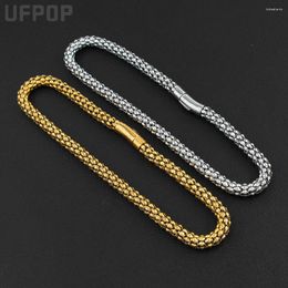 Chains Hip-Hop Punk Style Popcorn Lantern Chain Necklace Men's Women's Waterproof Stainless Steel Thick Simple Long Jewelry