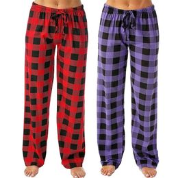 Women's Pants Capris Women's Autumn Winter Plaid Printed Full Length Pants Drawstring Sports Trousers Pyjama Pants Sleepwear Female Clothing 231108