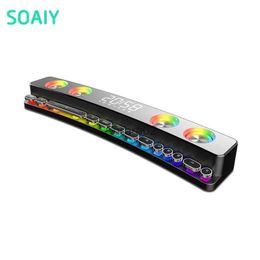 Computer Speakers SOAIY SH39 Bluetooth Speakers Powerful Portable Computer Speaker Soundbar With Subwoofer High Quality Gamer Speakers YQ231103