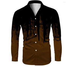 Men's Casual Shirts Tops Men Shirt Home/Outdoor Durable Long Sleeve Baroque Fashion Button Down Cardigan Brand Comfortable