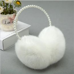 Ear Muffs 1Pcs Pearl Earmuffs Cute Autumn And Winter To Keep Warm Comfortable Unisex Warmers Imitation Rabbit Plush Muff Wholesale 231109