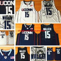 Uconn Huskies 15 Kemba Walker College Jersey NAVY white Men NCAA Basketball stitched jerseys