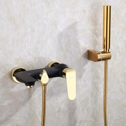 Set doccia da bagno Set vasca Tuqiu Rubinetto a parete in oro e bianco Rubinetti per vasca fredda Ottone