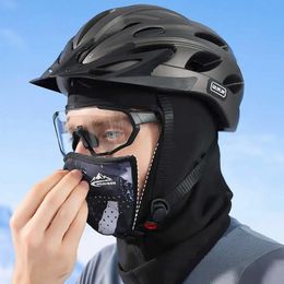 Cycling Caps Masks Winter Magnetic Adsorption Skiing Cycling Mask Balaclava Outdoor Thermal Windproof Breathable Riding Neck Gaiter Face Cover 231109