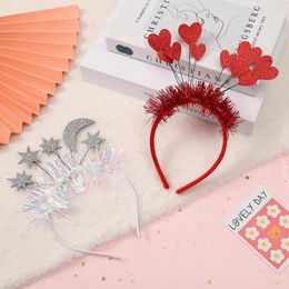 Hair Accessories 24pcs Valentines Day Party Women Fashion Red Heart Glitter Headband For Props Holiday