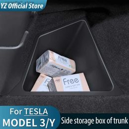 Car Organiser YZ Car Trunk Side Storage Box Under Seat Organiser Flocking Mat Partition Board Stowing Tidying For Tesla Model Y 2021-2022 Q231109