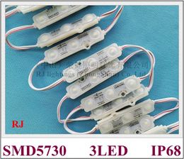 ختم الموجات فوق الصوتية وحدة ضوء LED مقاومة للماء لرسائل قناة الإشارة DC12V SMD 5730 3 LED 1.2W IP68 72MM × 18 مم العدسة الصقيع الكلاسيكية 3 سنوات ضمان