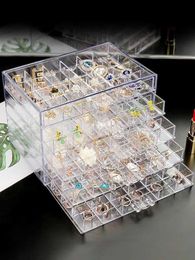 Jewellery Boxes Luxury Jewellery Boxes for Earings Display Transparent Acrylic Jewellery Box Organiser Drawer Rings Storage Box Necklace Stray Kids Q231109