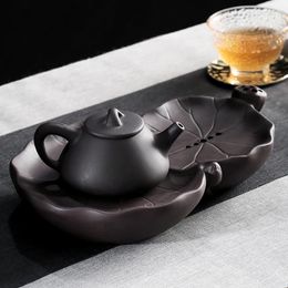 Teaware Sets Bamboo Tea Tray Purple Sand Japanese-Style Pot Base Placemat Washed Pitcher Dry Foam Drainage Teapot