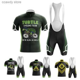 Men's Tracksuits 2023 Turt Cycling Jersey Set Mens Cartoon Anime Clothing Road Bike Suit Mountain Bicyc Shirt Bib Shorts MTB Ropa Maillot T231109