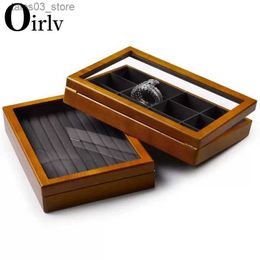 Jewellery Boxes Oirlv Retro Wooden Jewellery Box Ring Necklace Bracelet Display Case Jewellery Case Transparent Jewellery Organiser Case For Women Q231109